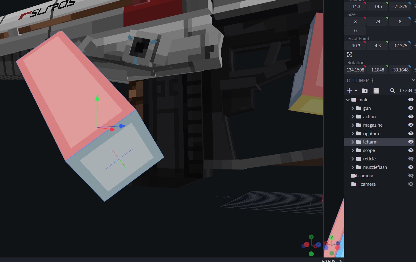 Blockbench arms example