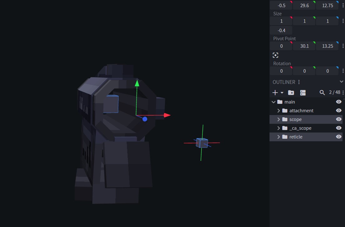 Blockbench reticle attachment example