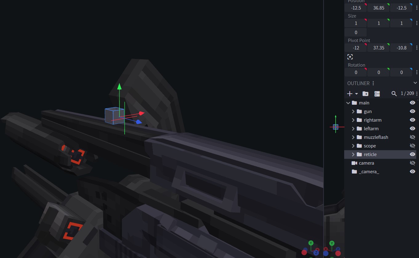 Blockbench reticle gun example