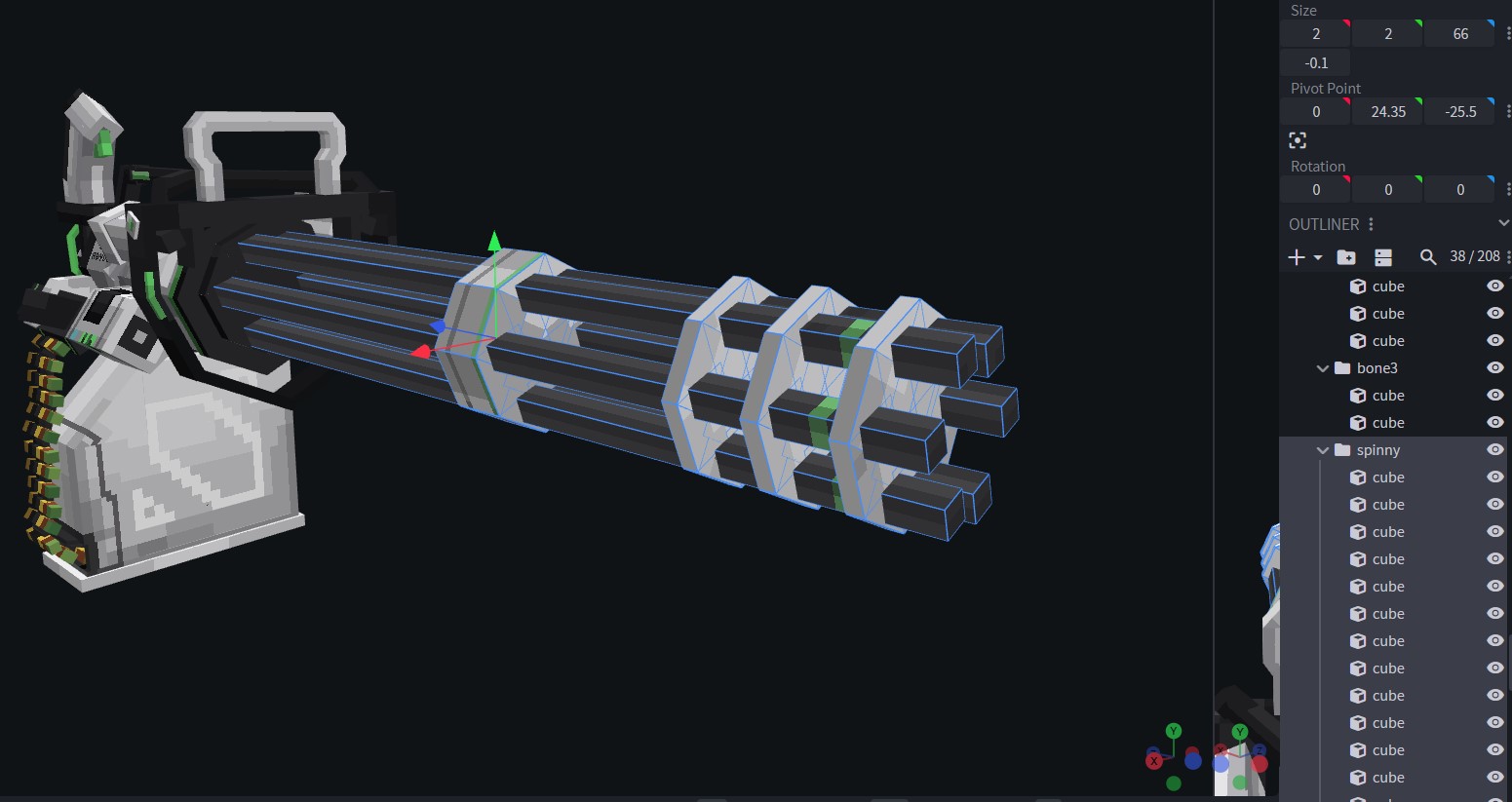Blockbench spinning parts example